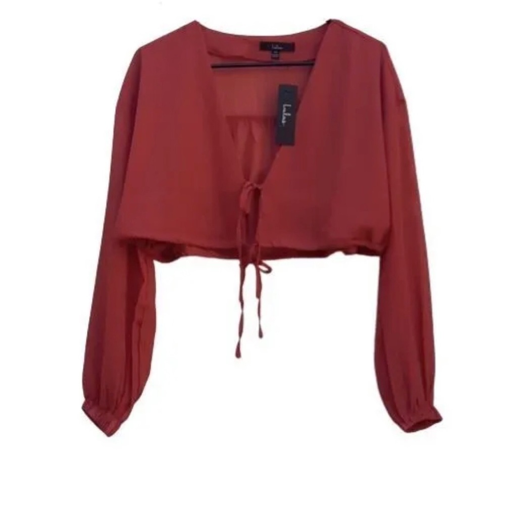 Lulus Red Festival Cropped Top Small NWT